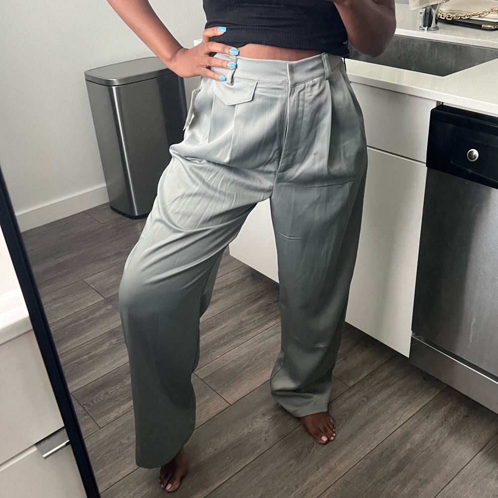 Silver High Waist Trouser SMALL